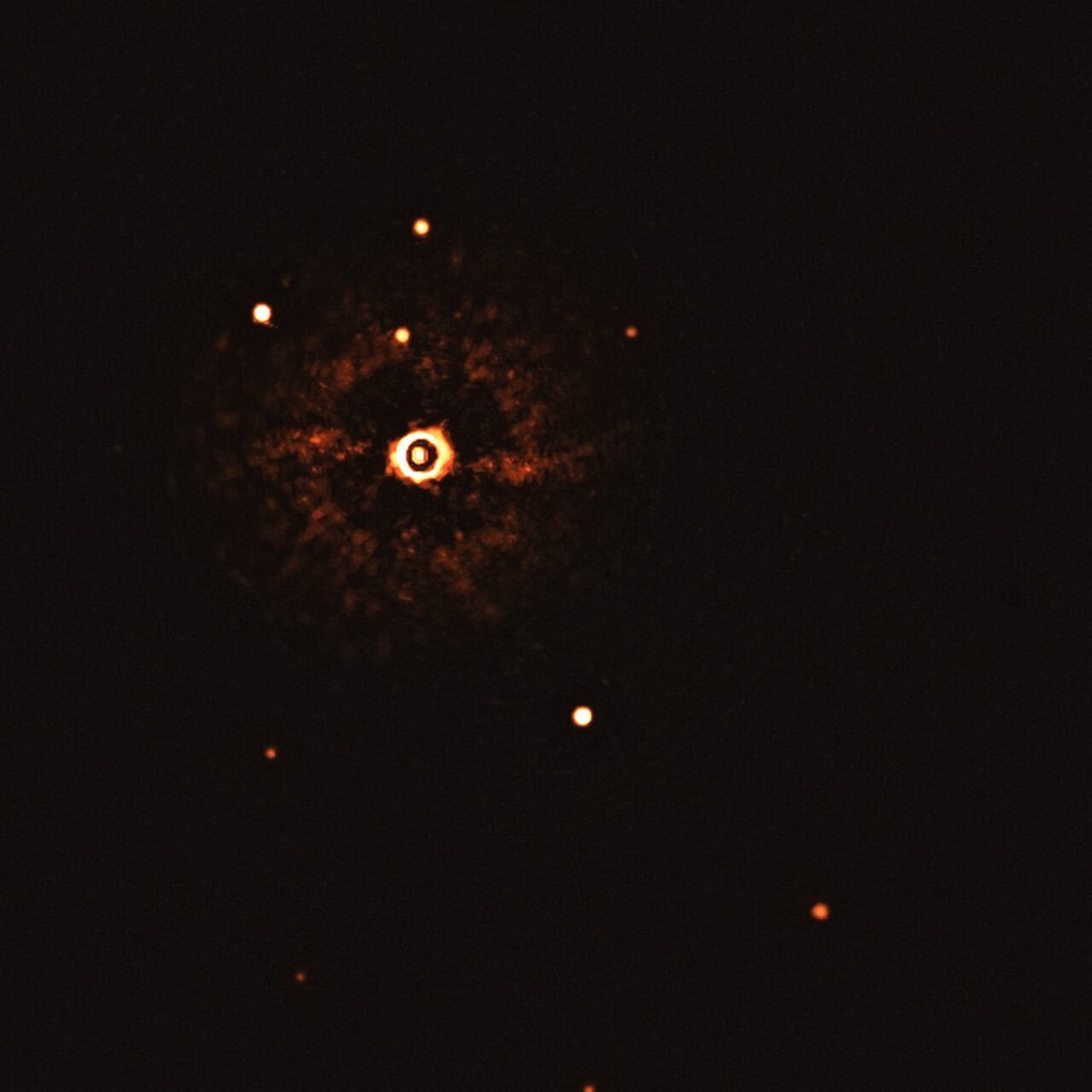 First ever image of another multi-planet solar system with the star like Sun captured by ESO Telescope.