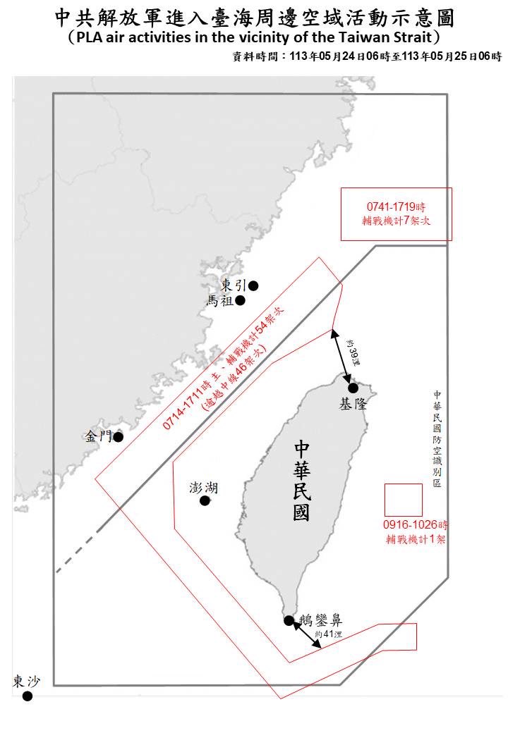 62 PLA aircraft and 27 PLAN vessels operating around #Taiwan were detected up until 6 a.m. today. 47 of the aircraft crossed the median line of #Taiwan Strait and entered Taiwan's SW, SE, and eastern ADIZ. #ROCArmedForces have monitored the situation and responded accordingly.