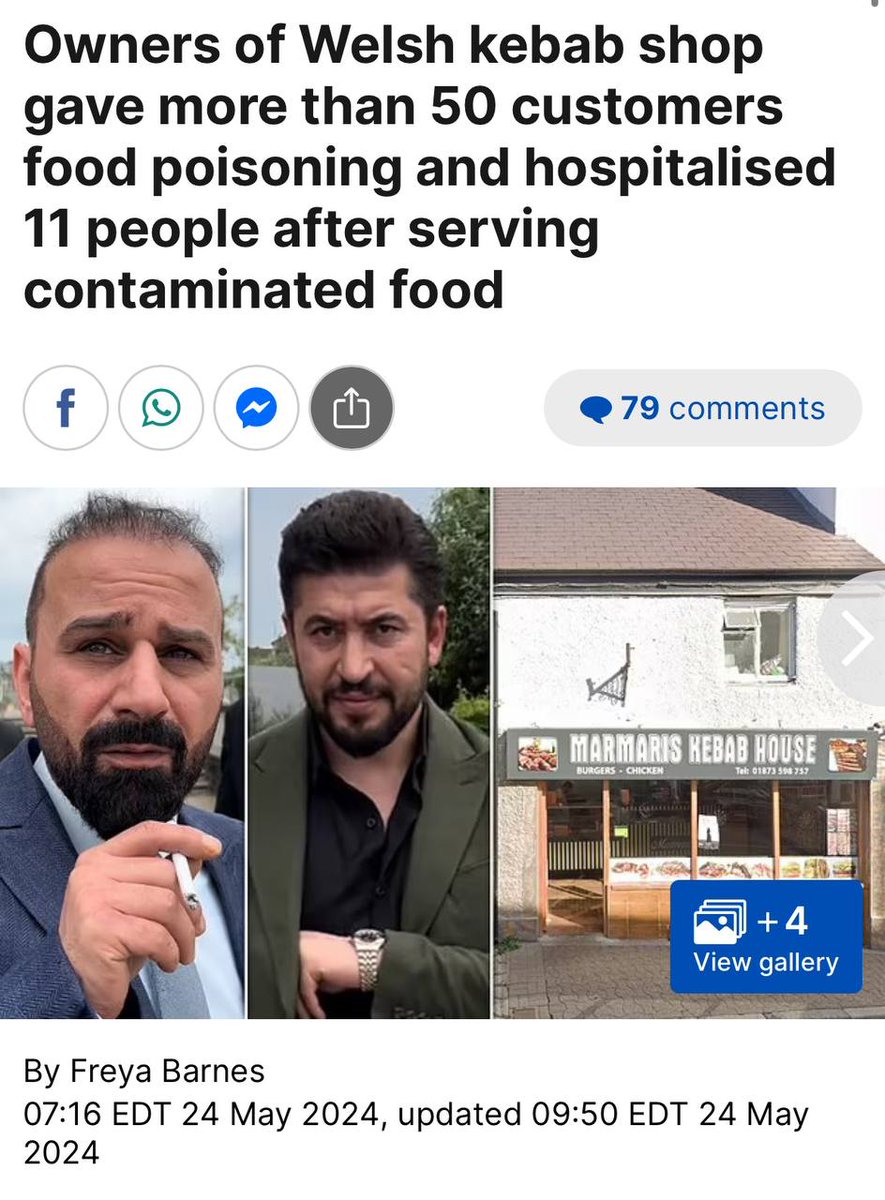50 customers given food contaminated with shigella bacteria, 11 were hospitalised. 

You contract shigella by eating or drinking anything infected with contaminated faeces. 

So the kebab shop staff are handling food with shit on their hands. Can’t say I’m surprised.