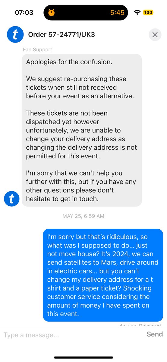 Radluu_UK's tweet photo. @TicketmasterCS @DownloadFest 
Is this actually serious… I’ve paid £££ for my ticket and you can’t even redirect my stuff to my new address after moving house when it hasn’t even been dispatched. And @TicketmasterUK solution is to “Re purchase” the £380 worth of stuff… help pls https://t.co/5odvobbBzp