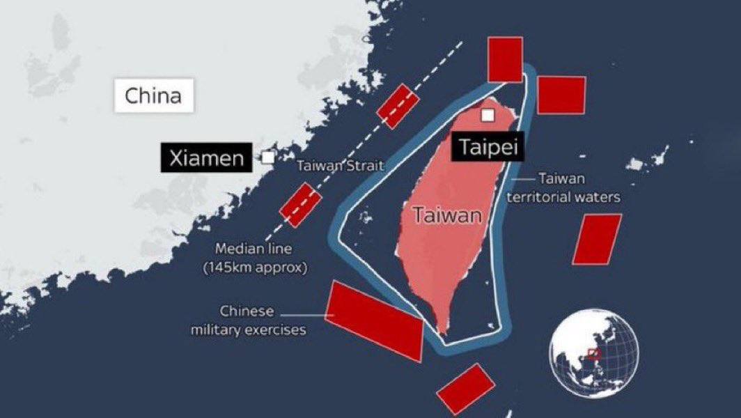 Taiwan Surrounded by CN❤️ Showing they mean business, CN's mil assets surrounded Taiwan anew.🌞 Rest assured this won't get out of hand. However, CN may take on active Hot Pursuit in advancement of its national interest.😇