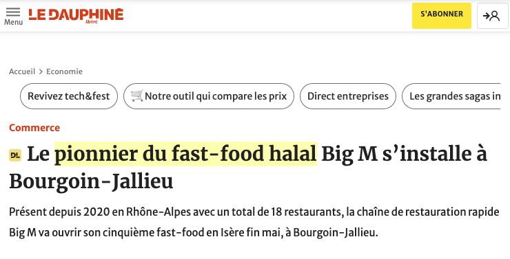 Titre pour le moins surprenant. L'enseigne Big M a été créée en 2019.