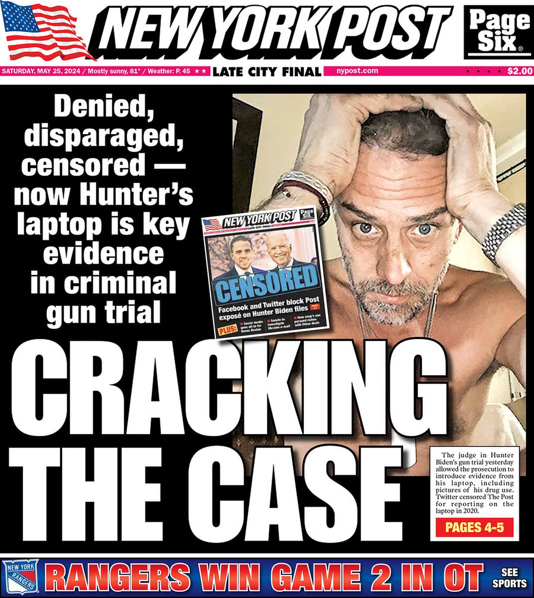 🇺🇸 Cracking The Case ▫Hunter Biden’s laptop was denied, disparaged, censored — now it’s evidence of a crime ▫@mirandadevine ▫is.gd/6fVhpo 👈 #frontpagestoday #USA @nypost 🇺🇸