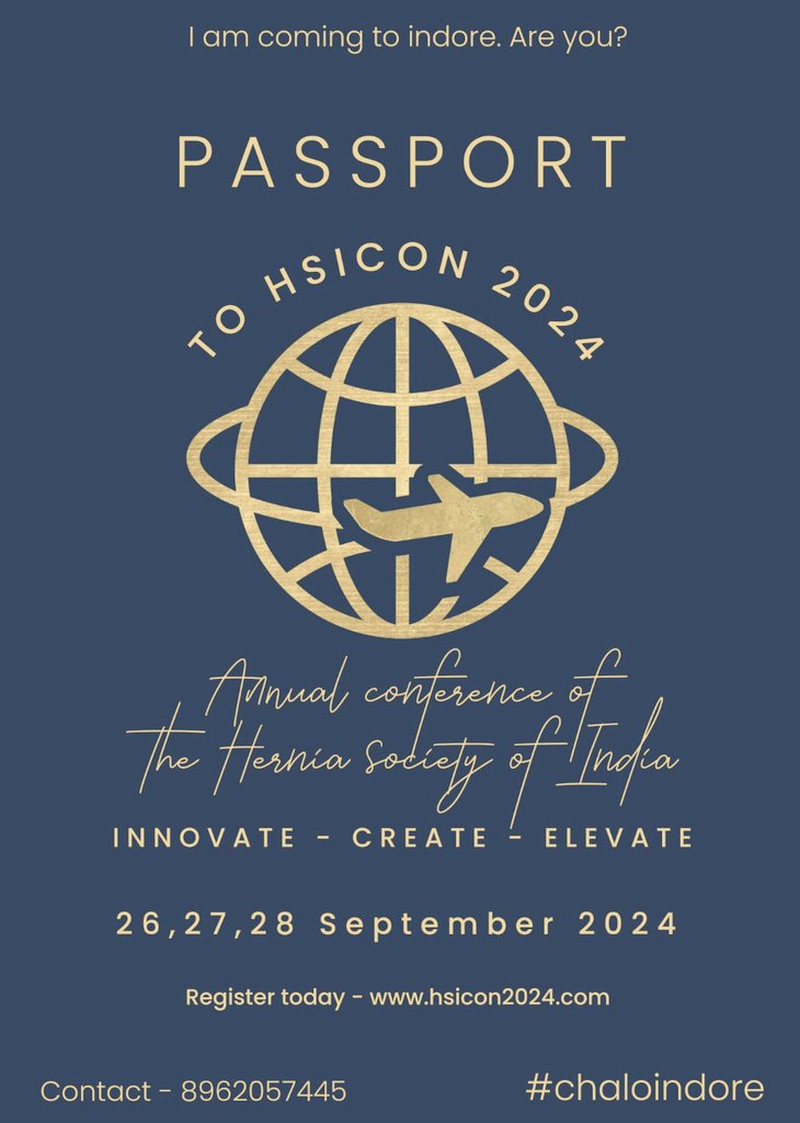 Annual conference of the Hernia society of India. Pre co courses at IRCAD India center, National and International faculty with fruitful talks and Panel discussions. Amazing prizes!  Truly a conference with all flavours. Are you coming? 
#hernia #ehs #herniasocietyofindia #indore