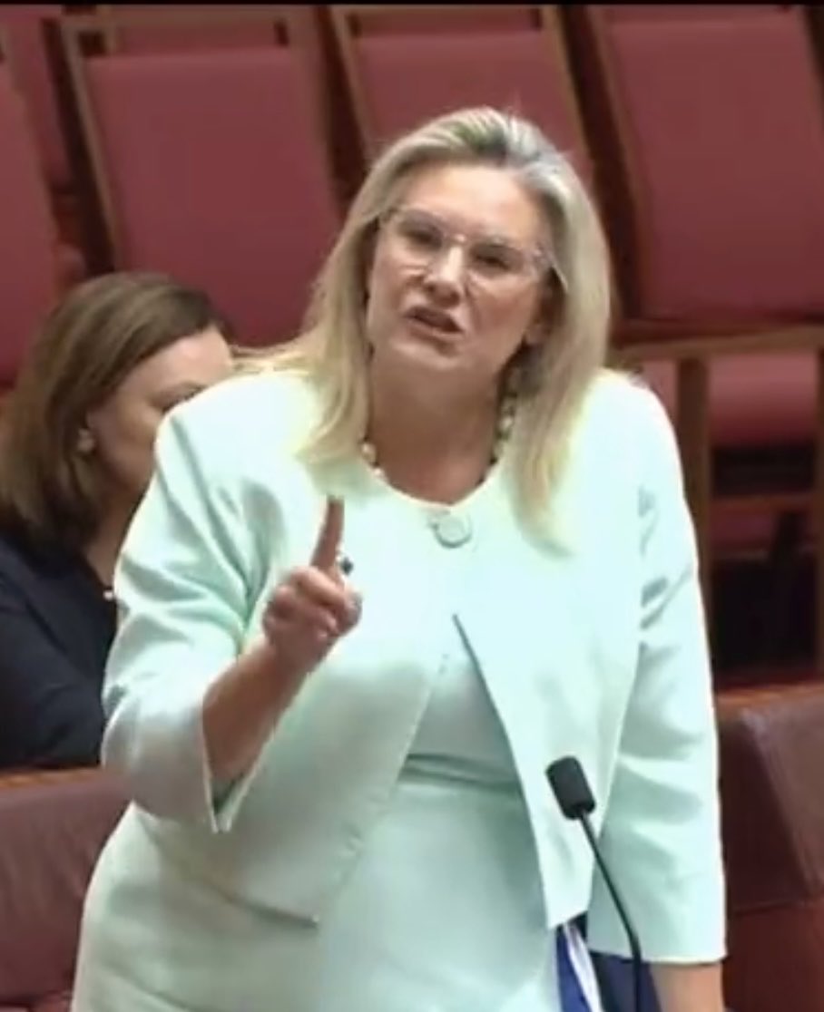 SaraJade_13's tweet photo. #HollieHughes loses pre-selection to an unwinnable fourth  spot on the New South Wales Senate ticket. Good riddance to another conservative finger pointer. Here in the Senate projecting onto #MurrayWatts “Continually snarky, personal smears, and vilification!” 🙄 https://t.co/MM60GXjI5U