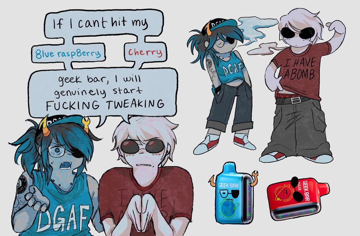 vriska and dave can quit whenever they want… forgot to include their outfits the first time