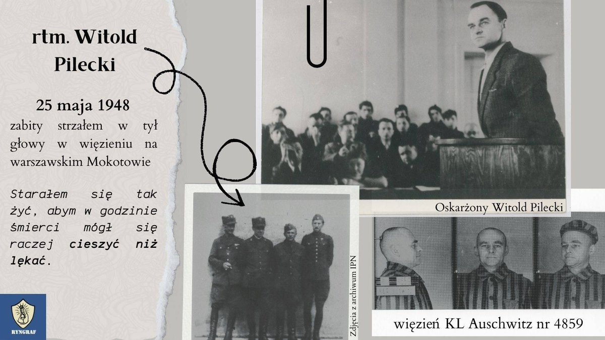 76 lat temu zamordowano rtm. Witolda Pileckiego, do dzisiaj jego szczątki nie zostały odnalezione, a jego historia jest wciąż zakłamywana. 
Ochotnik do Auschwitz, człowiek głęboko religijny, pełen poświęcenia dla Polski. 
Część i chwała Bohaterom!