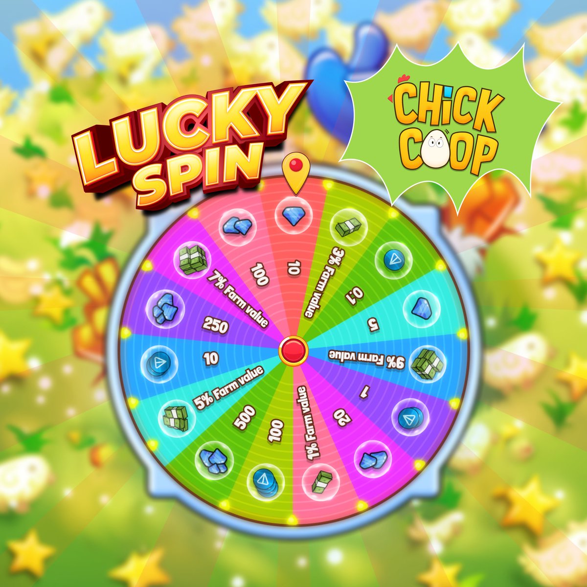 Lucky Spin: A Game Changer for Ranking 🔥🔥🔥

Lucky Spin feature with a MASSIVE DISCOUNT (99% OFF) so that all Farmers have the opportunity to "rapidly climb the ranks" 🔼

Note: Only available until the end of May 29th

Play 👉 t.me/chickcoopoffic…