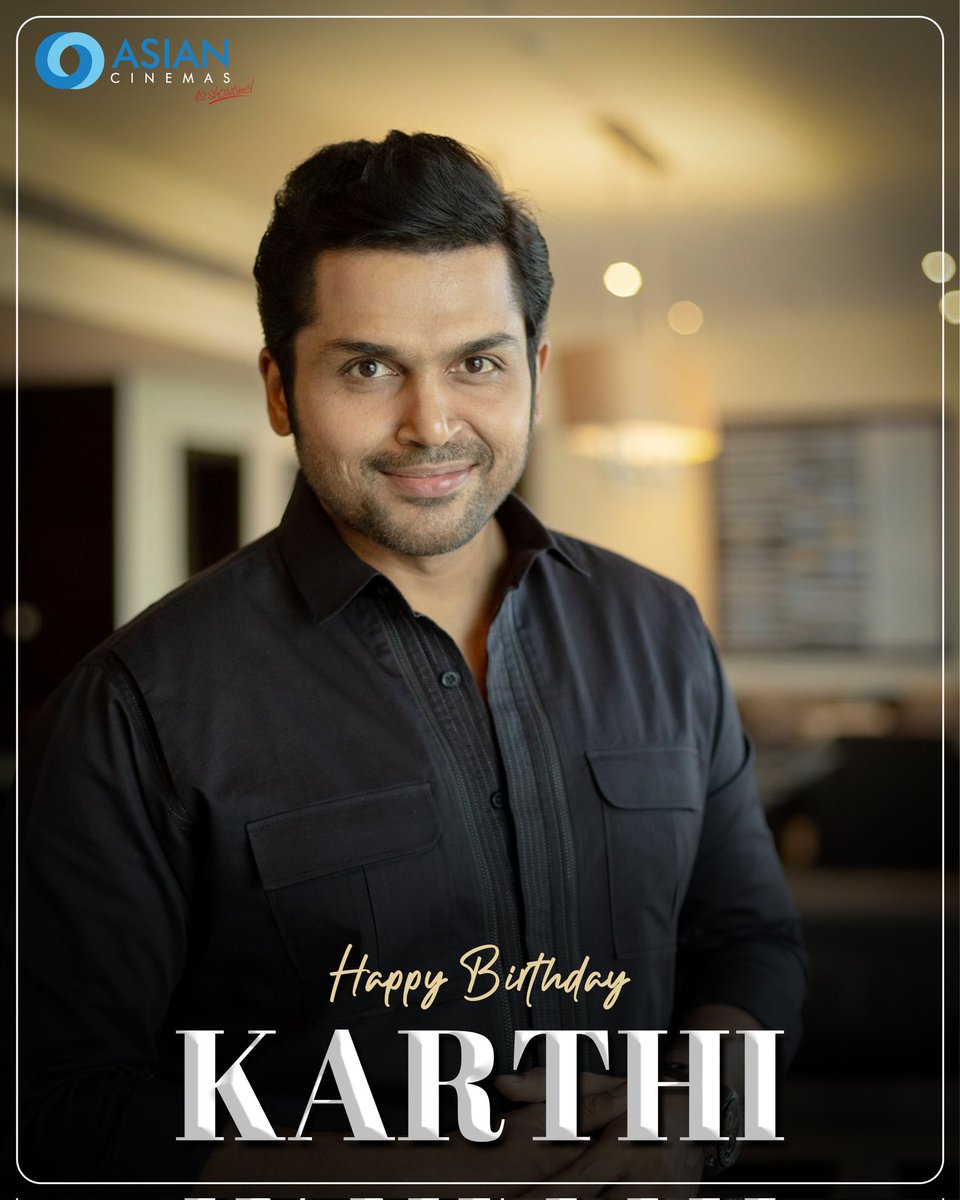 Here's wishing the talented actor @Karthi_Offl A Very Happy Birthday! #HappyBirthdayKarthi #HBDKarthi