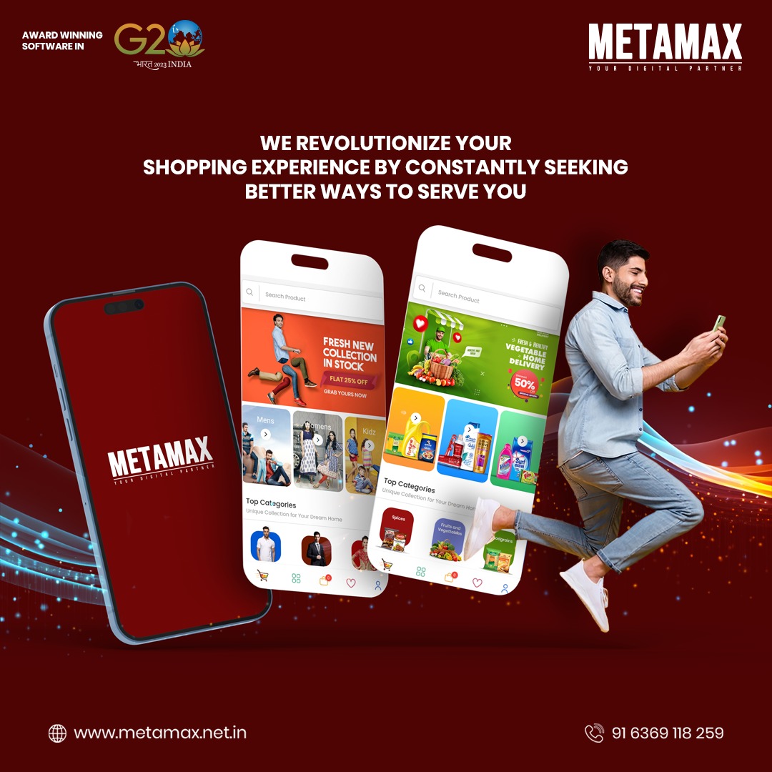 METAMAX revolutionizing your shopping experience with continuous innovation. Enjoy personalized deals, faster checkouts, and top-notch customer service. 

#ShopOnline #EcommerceApp #OnlineShopping #ecommercesolutions #dstoreapp #digitalstore #onlinestore #smallbusiness