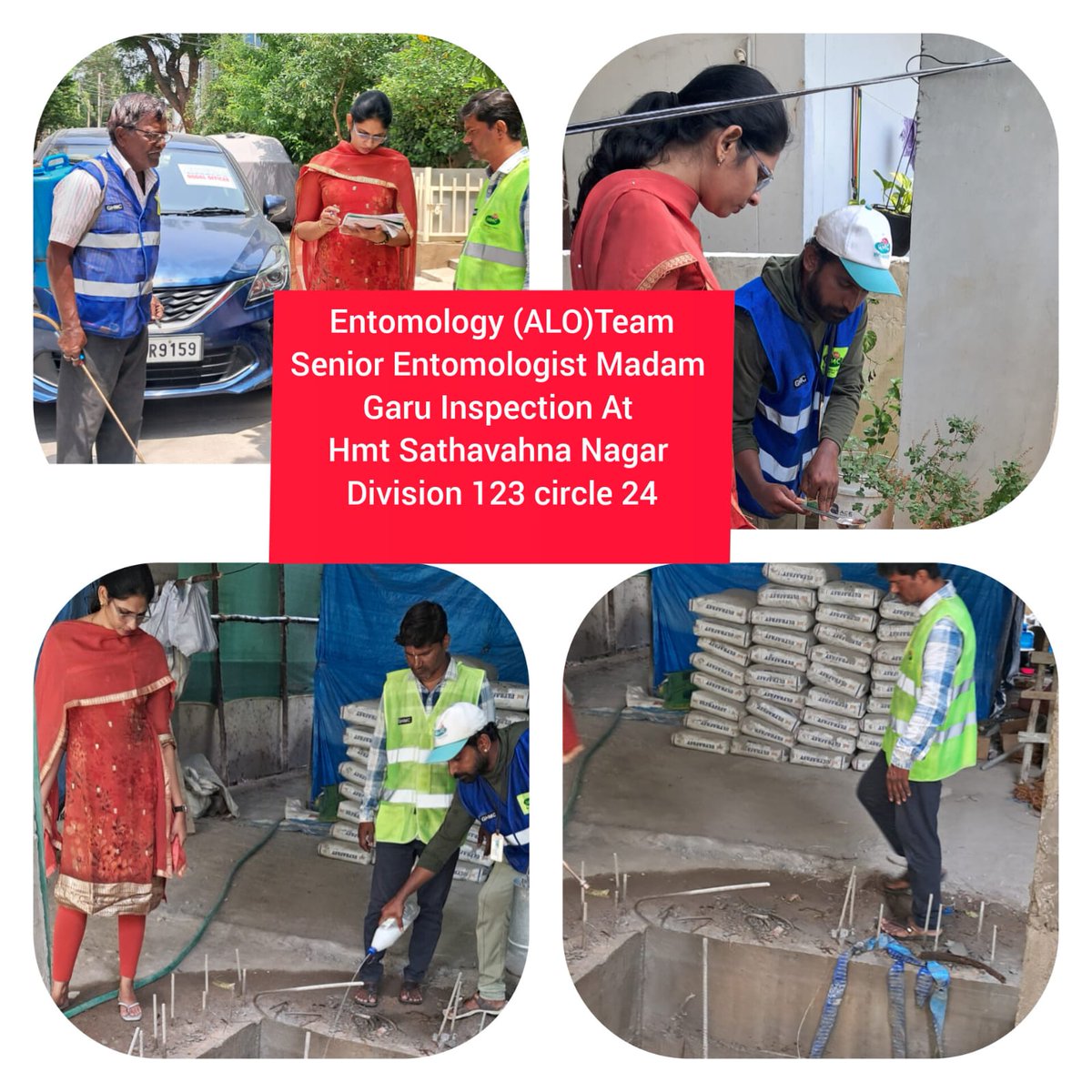 Sir Entomology (ALO) Team, Kukatpally senior Entomologist Madam Garu Inspection. At Hmt Sathavahana Nagar Division 123 Circle 24 KP. @CommissionrGHMC @GHMCOnline @ACEntomolgyGHMC @ZC_Kukatpally1 @DC_Kukatpally @ce_ghmc @Seniorento99799