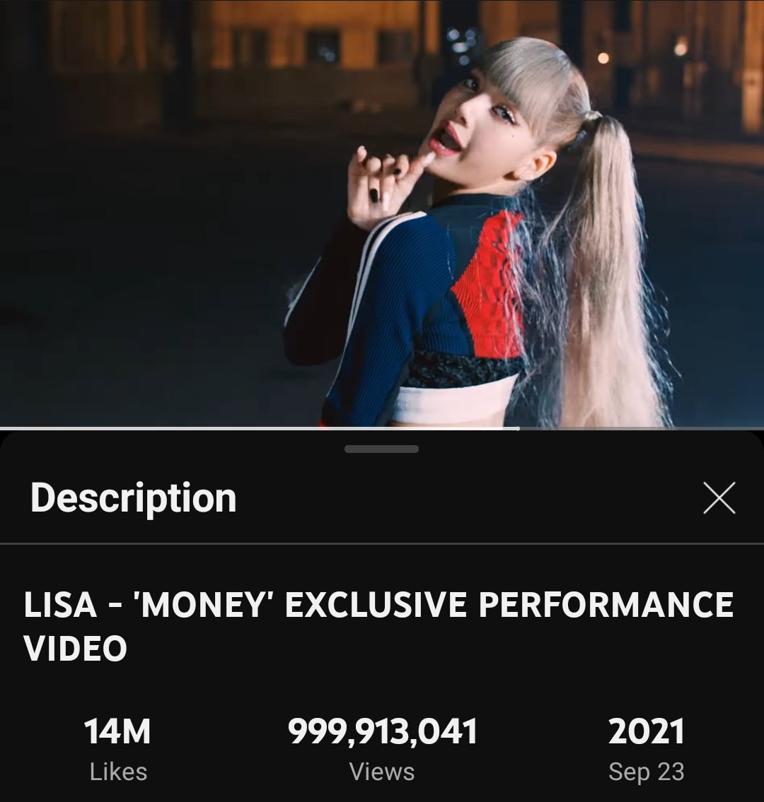 ‼️Only 87K to go for 1 billion target on YouTube‼️ 🔗 youtu.be/dNCWe_6HAM8?fe… MONEY ROAD TO 1B VIEWS #LISA #LALISA #MONEY