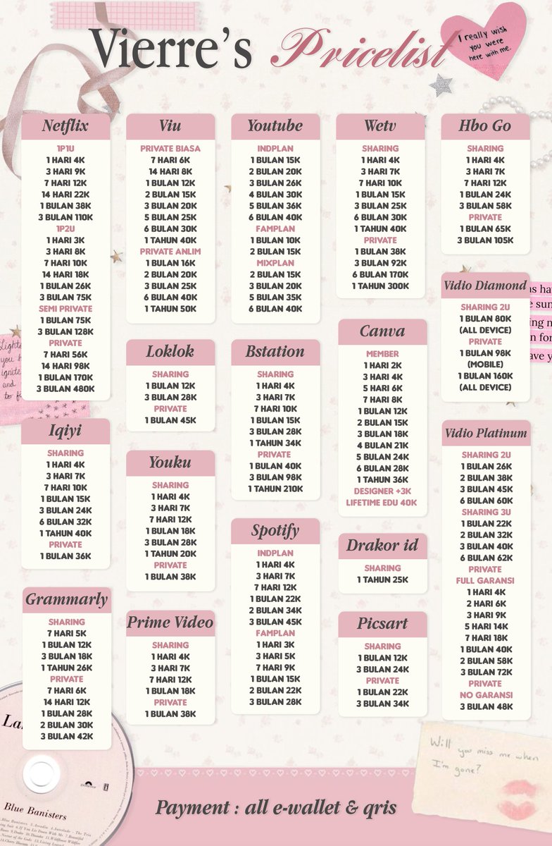 yuk di <a href="/pinkiksh/">milen</a> ready &amp; trusted nih kak! 🎀

💌 : tiny.cc/t3reliye / dm <a href="/pinkiksh/">milen</a>
💳 : all e-wallet &amp; qris only
📍: get stamp for loyalty card