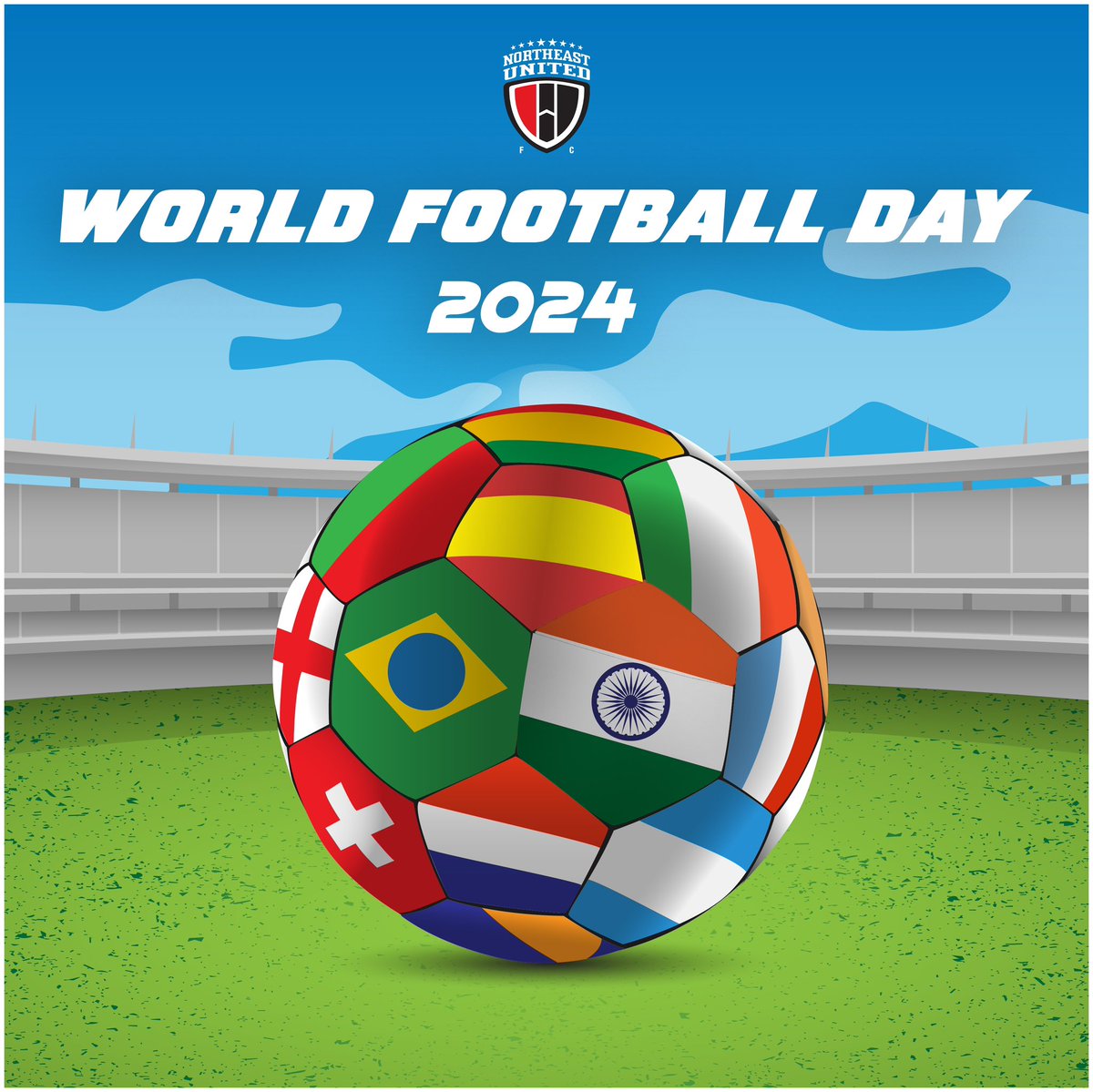 The sport which we live and die for. ⚽️❤️ #WorldFootballDay #NEUFC #StrongerAsOne #8States1United