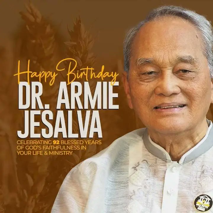 Wishing a blessed Happy birthday to Pastor Emeritus of Bible Baptist Church Katipunan Cebu, Dr Armie Jesalva, 92 years of God's faithfulness in your life and ministry. 🙏🙏🙏🙏 We love you Lolo Armie.