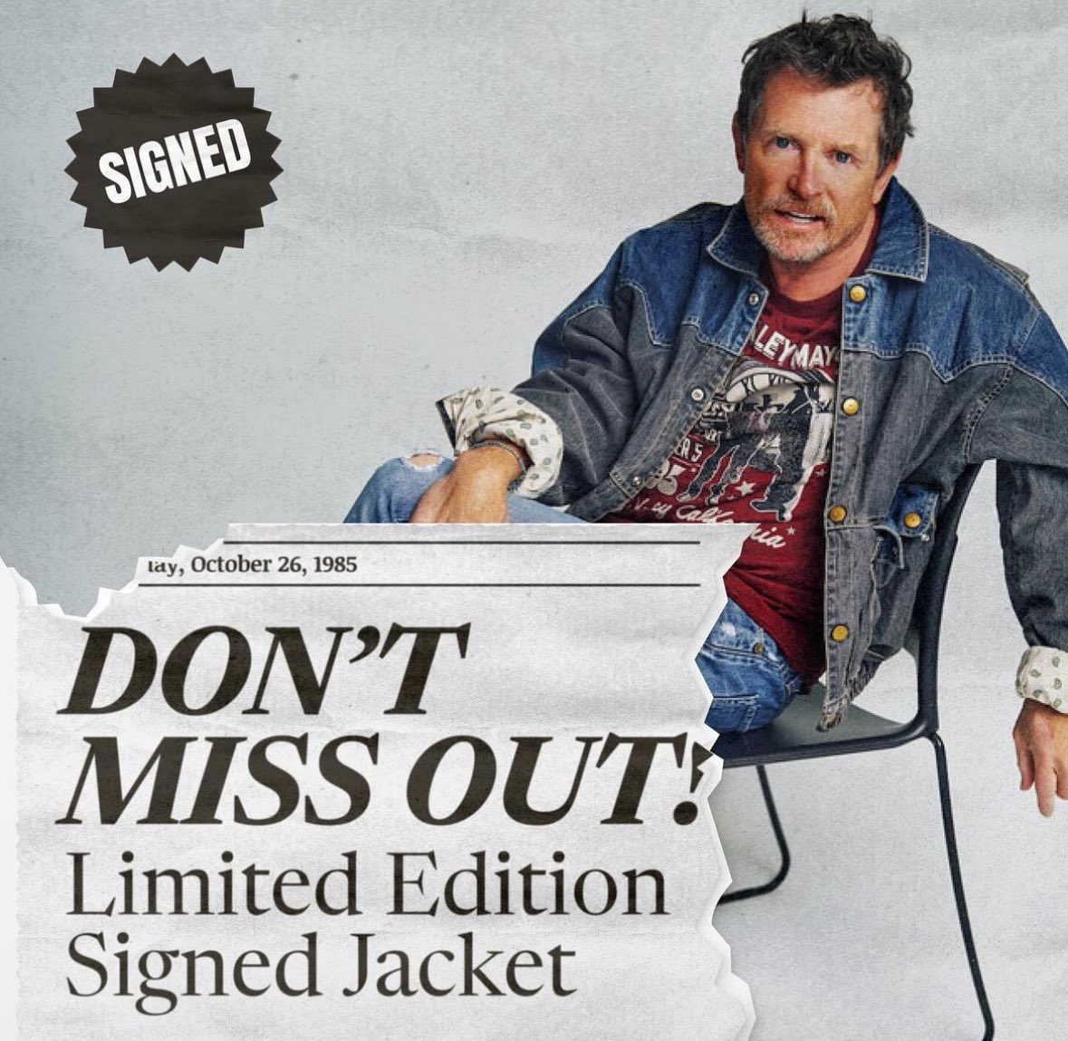 マイケルJフォックス直筆サイン入り『バック・トゥ・ザ・フューチャー