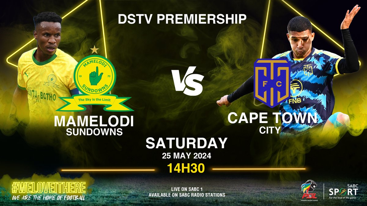 Game Day! ⚽️ Catch Masandawana and The Citizens Blue and Gold Army battle it out! ⚽️ 🚨Live 📅Sat, 25 May 🕐14:30 📺SABC 1 📻SABC Radio Stations #SABCSportFootball #WeLoveItHere