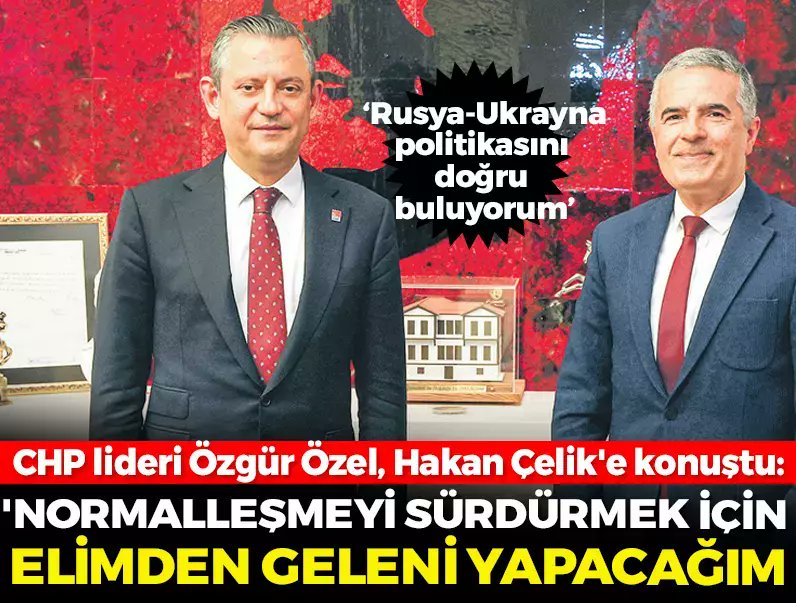 CHP lideri Özgür Özel, Hakan Çelik'e konuştu: 📌 'Normalleşmeyi sürdürmek için elimden geleni yapacağım' 📌 'Rusya-Ukrayna politikasını doğru buluyorum' 📍@hakanchelik röportajı posta.com.tr/gundem/chp-lid…