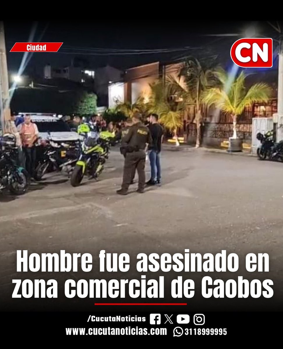 #ÚltimaHoraCN Un hombre fue asesinado al interior de un establecimiento comercial ubicado en la Calle 15 Con Av 3E del Barrio Caobos. A esta hora las autoridades hacen presencia en la zona.