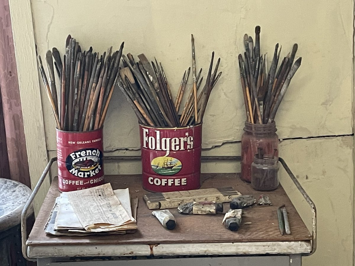 Thomas Hart Benton died in this Kansas City home studio in 1975. It looks exactly the same today as it did then.