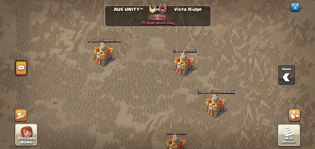 AusUnityCOC's tweet photo. Exciting war match up! 

Our predictions are double perfect war let's get it @VistaRidgeCoC 🏆 https://t.co/UkMwn61Kpz