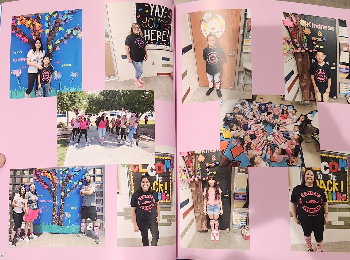 When your school's yearbook dedicates a full spread on #pinksocks life. #PurpleHeart_ES #kindnessmatters @CBetancourt_PHE