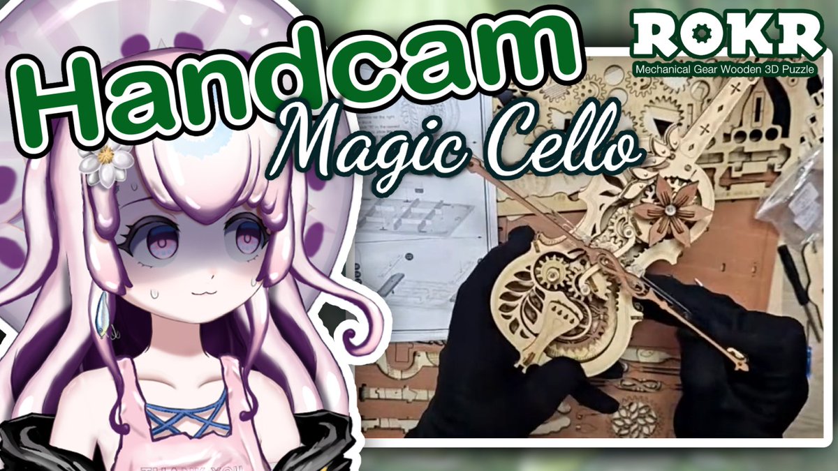 GuumiJellyVT's tweet photo. EE OO EE OO HANDCAM TIME! 
finishing up the wood cello! #vtuber https://t.co/dFFbF5GccI