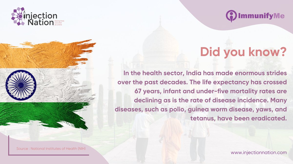 immunifyme's tweet photo. India has made significant strides in health, eradicating diseases like polio and tetanus. Let's continue the progress!
Follow us
Watch the video on : https://t.co/qsbld065cj
#Immunifyme #Injectionnation #iamprotected #HealthProgress #India https://t.co/rsicTGDWCy