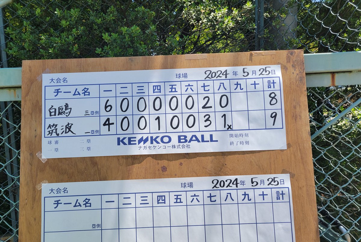 32回関東学生男女ソフトボール選手権大会
 兼 第59回インカレ関東予選会(東京都除く)
5月25日(土)

第1試合
D面
白鷗大学VS筑波大学

8回がコールド終了し、8-9×で筑波大学が勝ち、試合が終了しました！