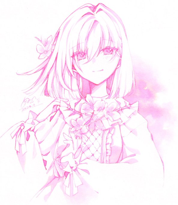 「closed mouth pink theme」 illustration images(Latest)