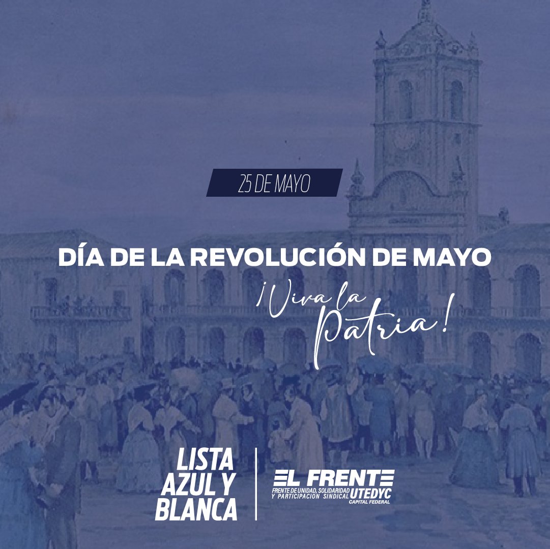 ElFrenteCapital's tweet photo. Hoy celebramos una fecha en la que se comenzó a gestar nuestro país y el sentido de Nación.
A 214 años de la Revolución De Mayo, seguimos levantando las banderas e ideales de las y los patriotas que liberaron a nuestro pueblo. https://t.co/ZvmpGupHz7