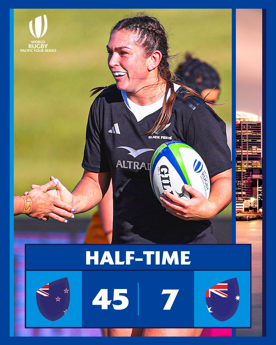 A strong first half showing from the @BlackFerns! 🇳🇿 Catch the second half live on RugbyPass TV 📺 #PAC4 | #PacificFourSeries