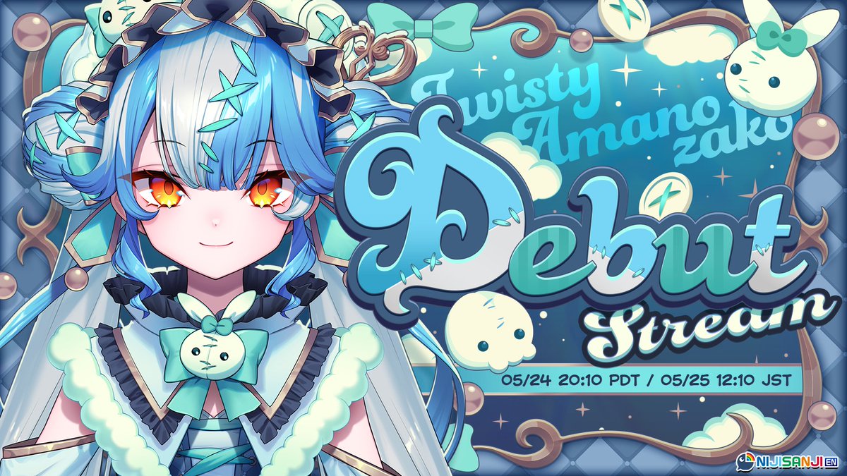 ˗ˋˏ 📢 𝘋𝘌𝘉𝘜𝘛 𝘋𝘌𝘚𝘜 𝘕𝘠𝘈 🐰💙 ----------♡---------- It's finally time!!! I'll be starting soon, so please come and see me!! I am very excited to meet you 🎉🩵 お嬢様の初めての配信がもうすぐ始まるよ！見に来てくれたら嬉しいな！♡ Debut Stream⤵️ youtube.com/live/2WPhsOlXV…
