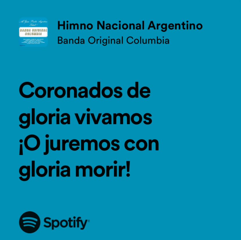 Disculpa, no conozco la definición de "Rendirse" nací en un país cuyo himno termina asi.