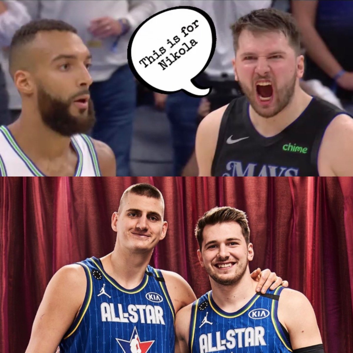 BarstoolDenver's tweet photo. Luka honoring his friend Nikola Jokic

#MileHighBasketball https://t.co/fhvc9JRrJ6