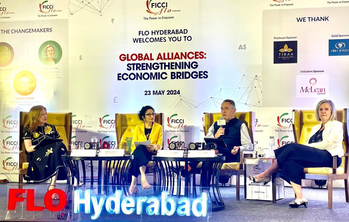 Insightful and enjoyable evening on a @ficciflohyd panel discussing #BillateralTrade & #GlobalAlliances with some of Hyderabad’s leading female entrepreneurs and thought leaders.