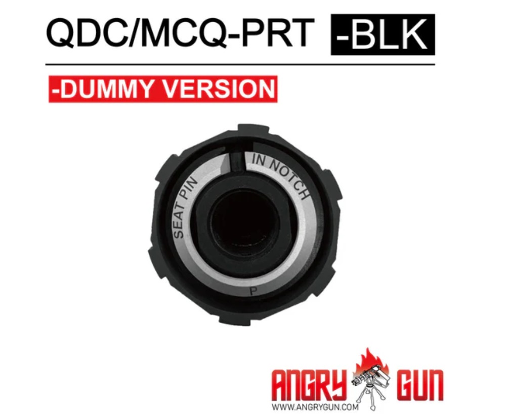 Angrygun QDC/MCQ-PRT ダミーサイレンサー hakurai-armory.jp/SHOP/1601.html 本日入荷しました。即納可能です 実物同様ラッチを回転させてベアリングがせり出す固定方式でガタなく取り付けることが出来ます KS1だけでなく民間セットアップでの使用例も増えてきています サプレッサーカバー、ハイダーが付属