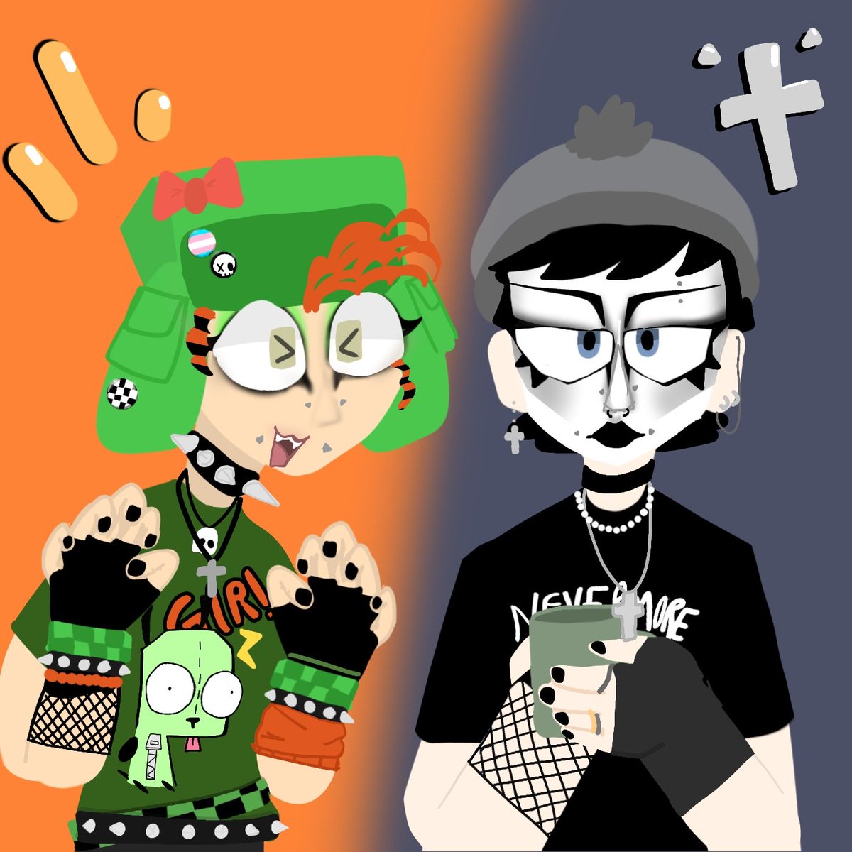 cIaypool's tweet photo. alright bro ... scoth style in the house 🔥 ( made up that word cus writing goth stan x scene kyle is weird ) #stylesp #scenekyle #gothstan https://t.co/c1qjxzBbJP