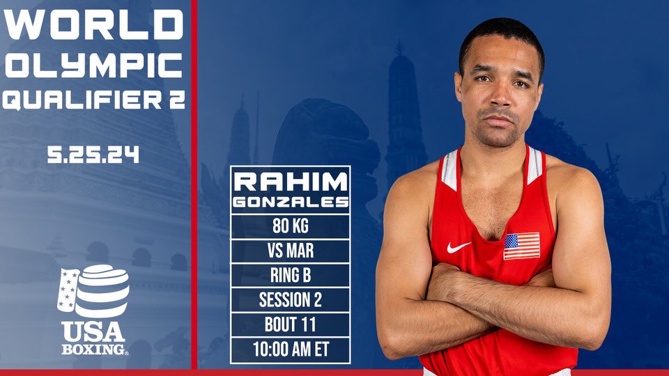 Robby Gonzales will look to get Team USA second win of the 2024 2nd Olympic World Qualification Tournament!

Click, usaboxing.org/2024-olympic-g…, to stay up to date on the 2024 2nd Olympic World Qualification Tournament!