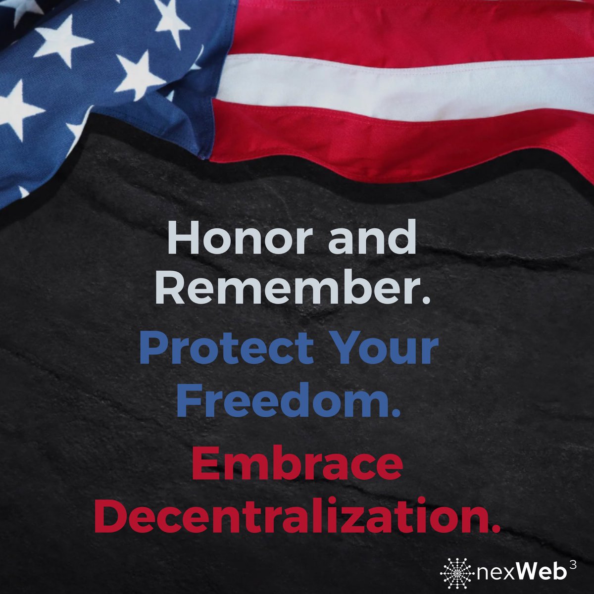 thechaseweb3's tweet photo. 🇺🇸This Memorial Day, as we honor the brave troops who sacrificed for our freedom, let’s also reflect on the future. Just as our troops fought for democracy, we must embrace decentralization. Let’s build a world where power is distributed, trust is inherent, and freedom thrives. https://t.co/JOlGKbyjMR