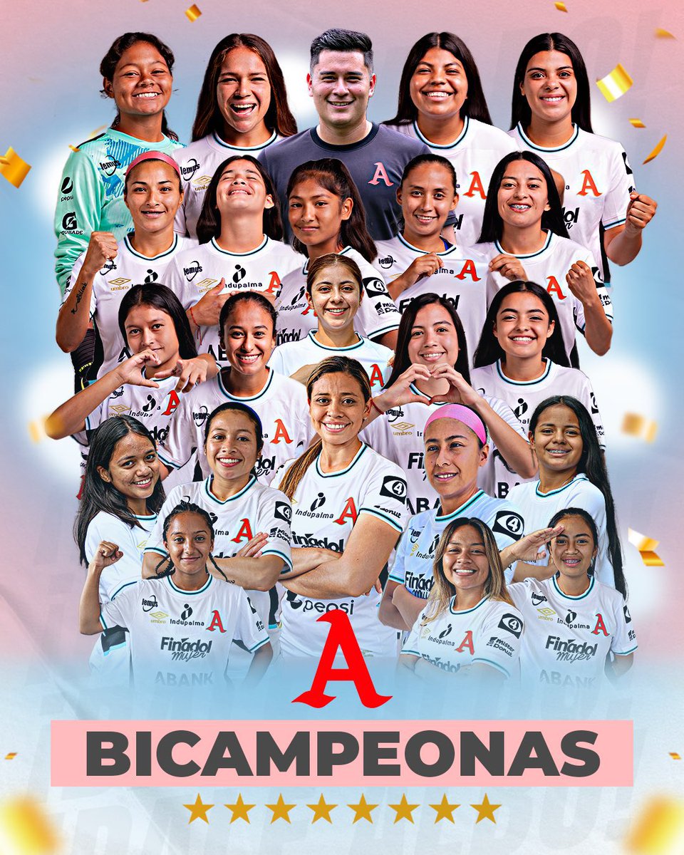 🐘🅰️ @AlianzaWomen son BICAMPEONAS del fútbol femenino de El Salvador🇸🇻🏆👏🏼⚽️ Con goles de Raquel Ramírez y Keila Lino las capitalinas vencieron 2-0 a Isidro Metapán que llegaban a su primera final del futfem. Es el cuarto campeonato invicto de Alianza Women. #FutbolFemeninoSV