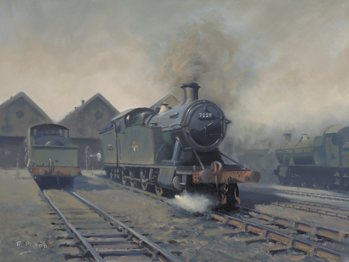 Severn Tunnel Junction Sheds Oil on Canvas. 16' x 12' Prints, cards etc of this painting are available on the website-redbubble.com/i/art-print/Se…