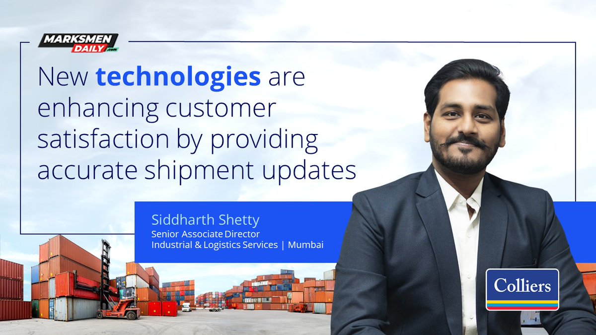 In an exclusive interview with Marksmen Daily, Siddharth Shetty shares insights on the integration of technology in the logistics and supply chain sector.

Read here- ow.ly/XBLI50RTJtn

Learn more- ow.ly/YCr550RTJCs

#ColliersIndia #industrial #supplychain #ecommerce