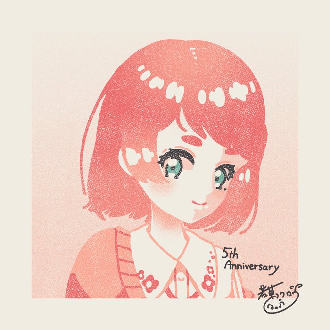 「pink background short hair」 illustration images(Latest)