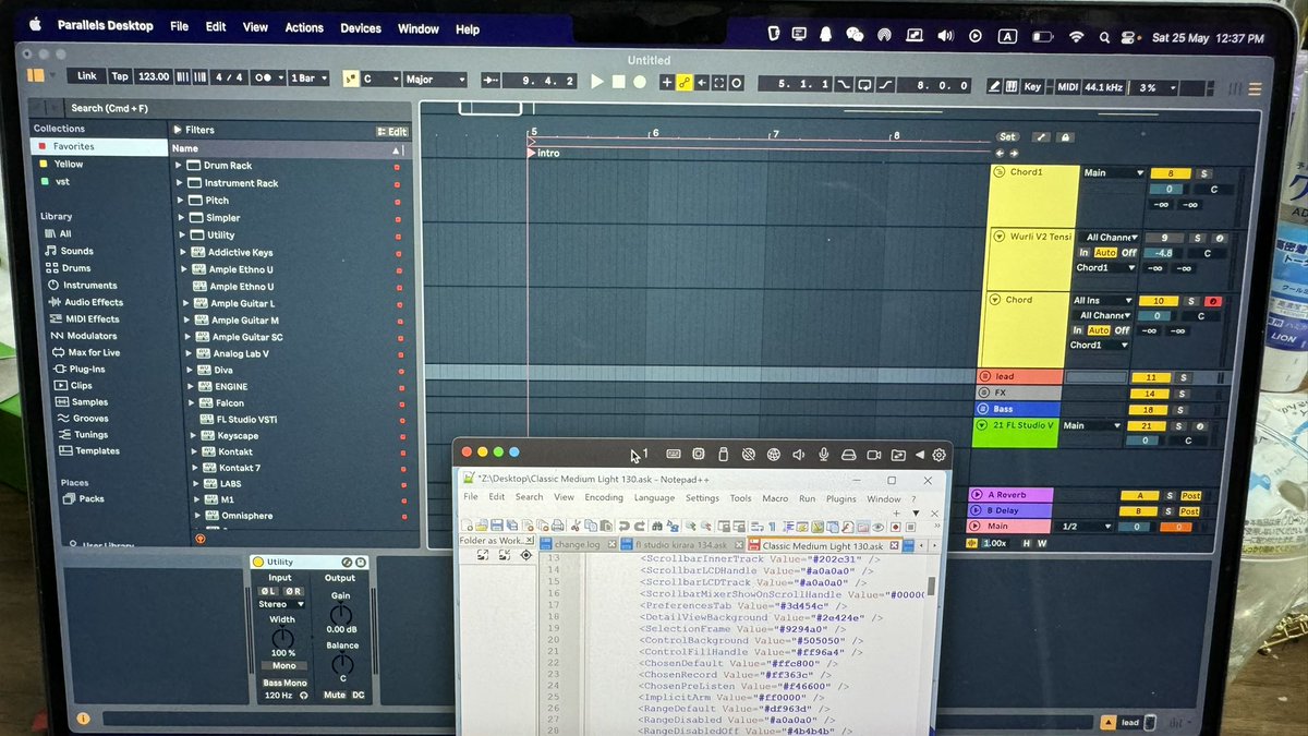 I made a fl studio theme in ableton 12, using exact color code from Fl!
It took me so long to adjust detail and experiment what each code means