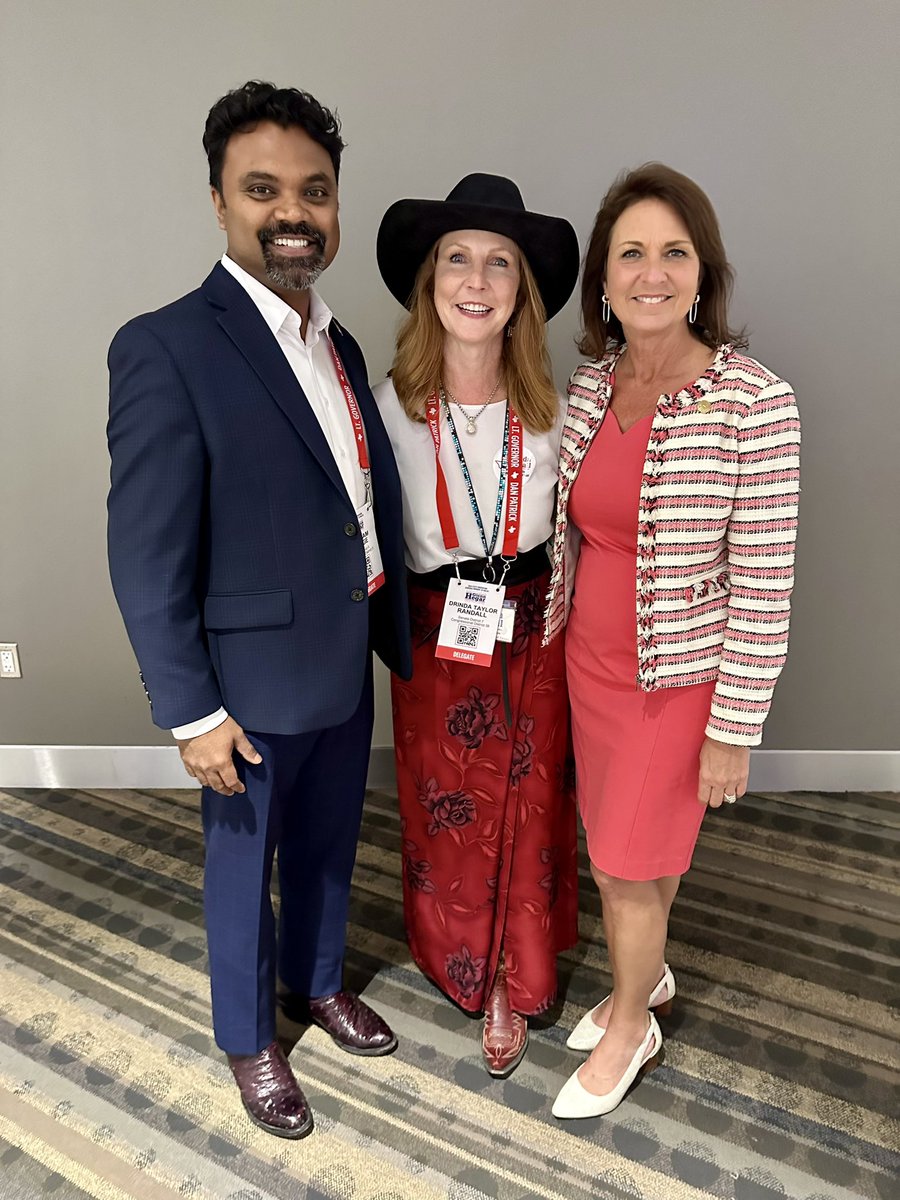 Congratulations to my dear friends and two great Texas patriots, newly elected Chair @abrahamgeorge and Vice-Chair @DrindaRandall of the Republican Party of Texas!