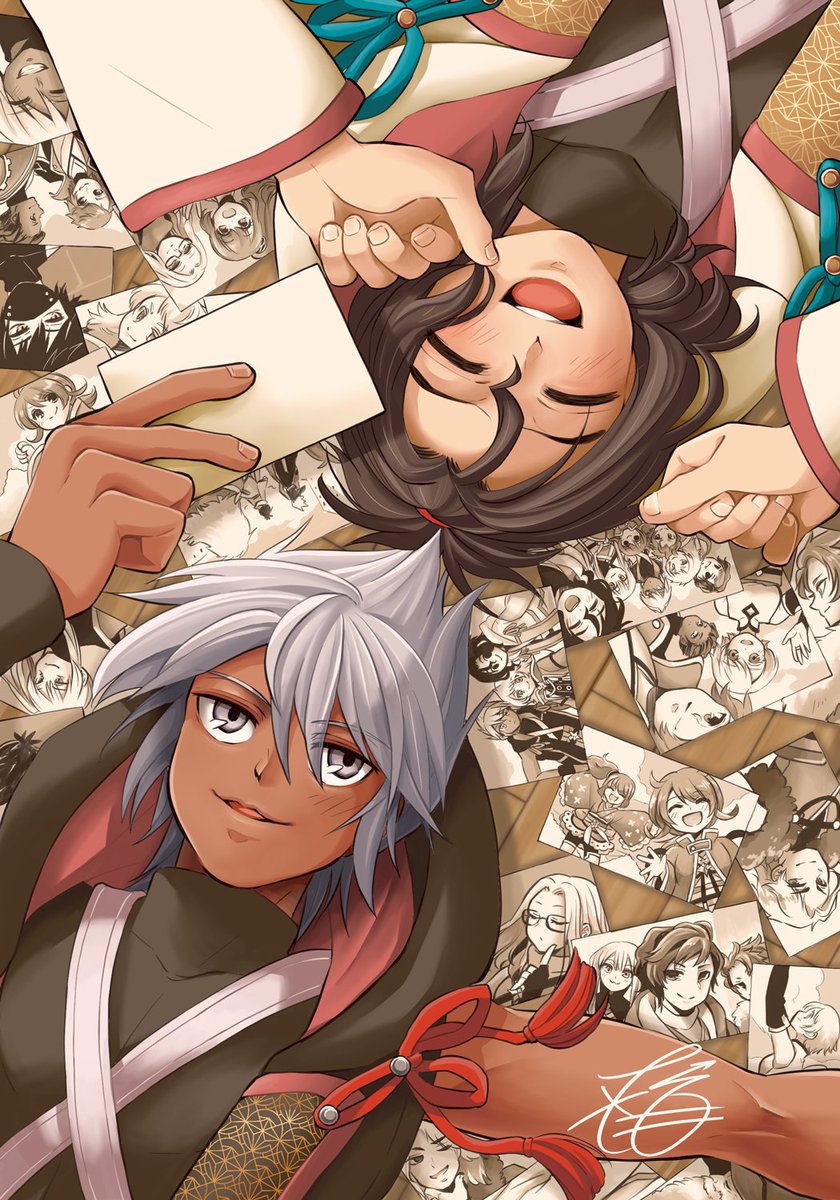 KHDR・スカラ中心ZINEのShattered Destiny (<a href="/ShatteredZine/">Shattered Destiny ♕ A Dark Road Fan Zine ♔</a>)にて描かせていただいたイラストのフルバージョンを掲載します✨ スカラの仲間達と撮った写真をにこにこ眺めるチェス組さん🥰 参加させていただきありがとうございました！！！！！