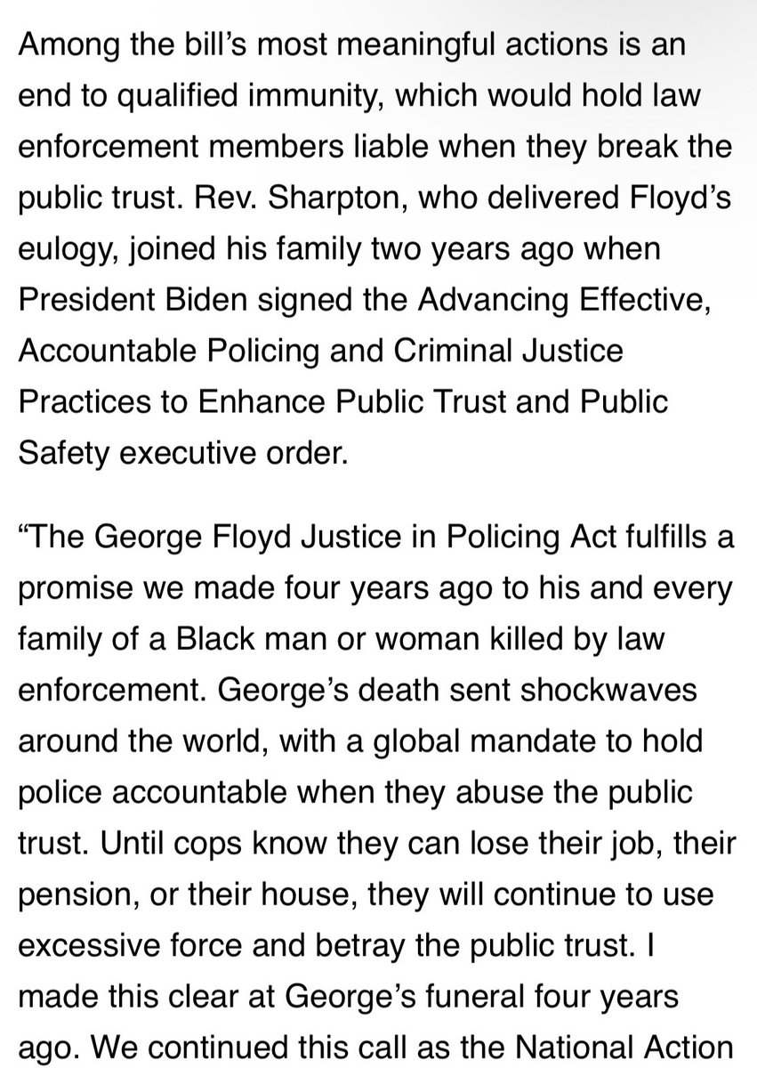 REV. AL SHARPTON CALLS FOR PASSAGE OF GEORGE FLOYD JUSTICE IN POLICING ACT ON EVE OF FOURTH ANNIVERSARY OF HIS DEATH Recently Reintroduced Legislation Would Hold Bad Actors Accountable Through Measures Including End to Qualified Immunity