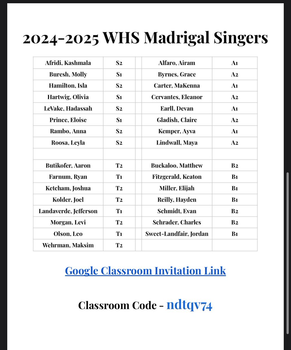 Wash_Choirs's tweet photo. Please read it carefully and adhere to the procedure.

We were so impressed with the auditions and are absolutely thrilled with what the 2024-2025 school year is going to look and SOUND like. Thank you for your work. 

Enjoy your long weekend! 
Mr. Fagan and Mr. Westphalen https://t.co/N8m3TFAA2L