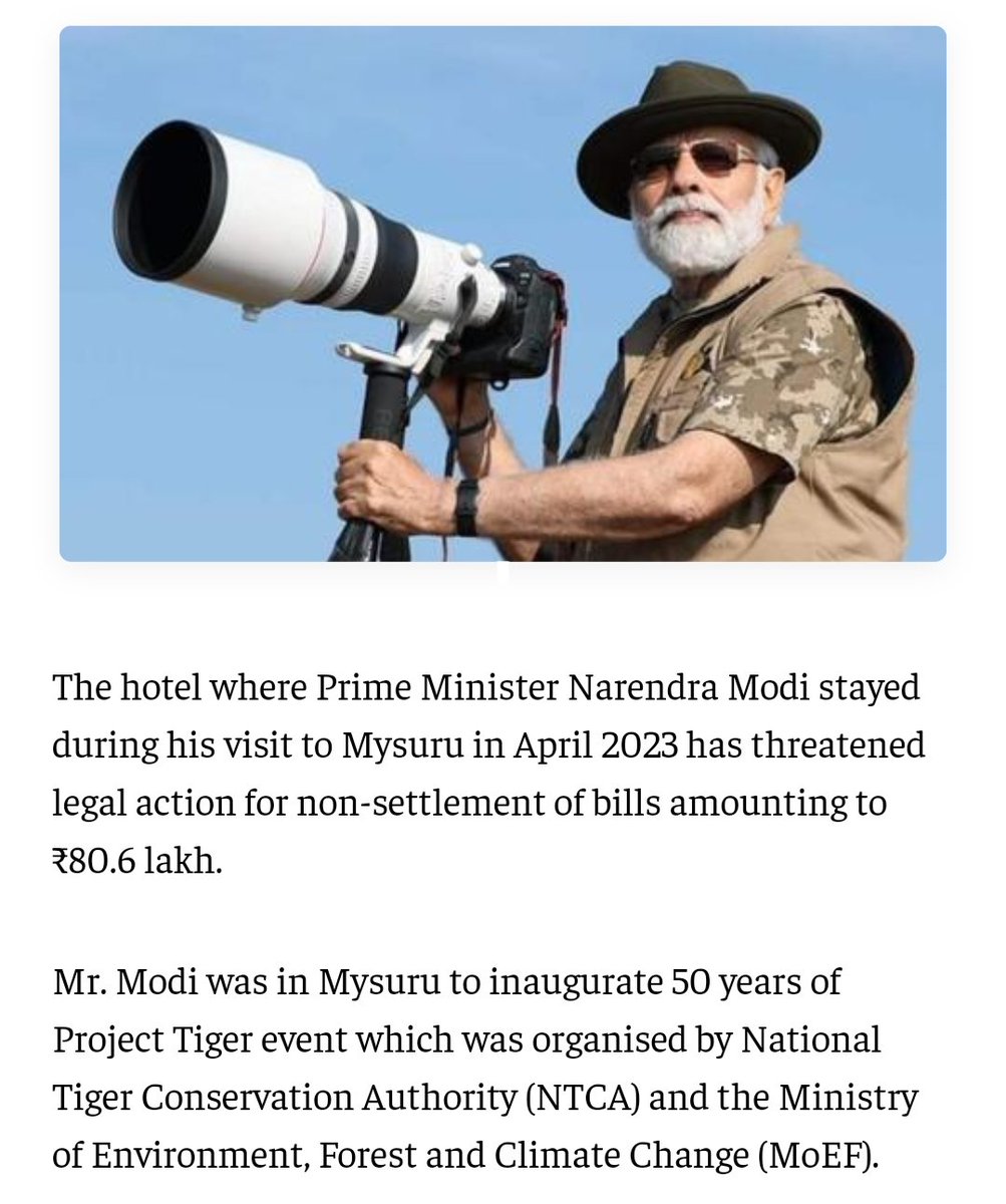 Rs. 6.33 Crore spent for Bhagwan Sri Jumleshwar 3 Day (April 09, 2023- April 11, 2023) Tiger series. Only a Hotel stay costs 80.6 lakh (not paid).

Kitna costly Fakeer hai yeh. 🥲